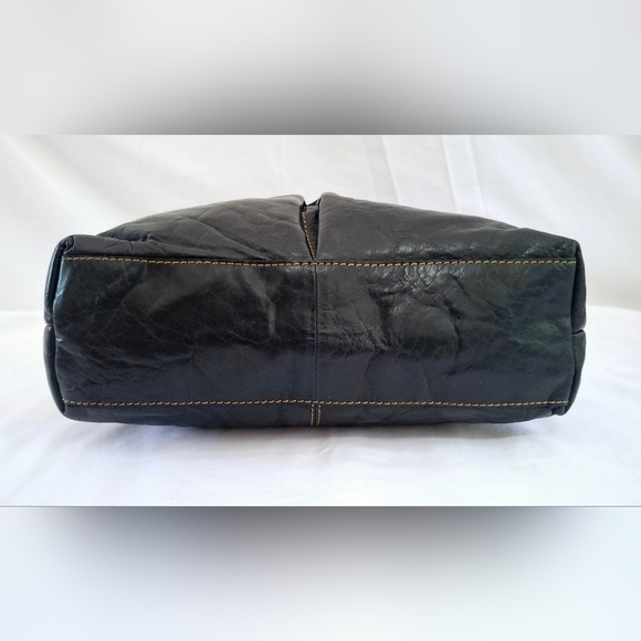 Jack Georges Uptown Hobo Black Leather Crossbody Shoulder Bag #7814 - Picture 9 of 13